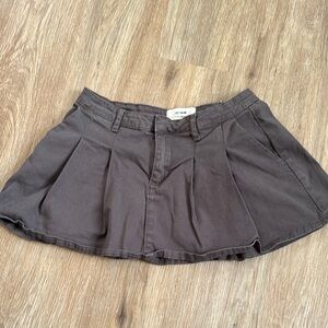 Gray Pleated Micro Skirt